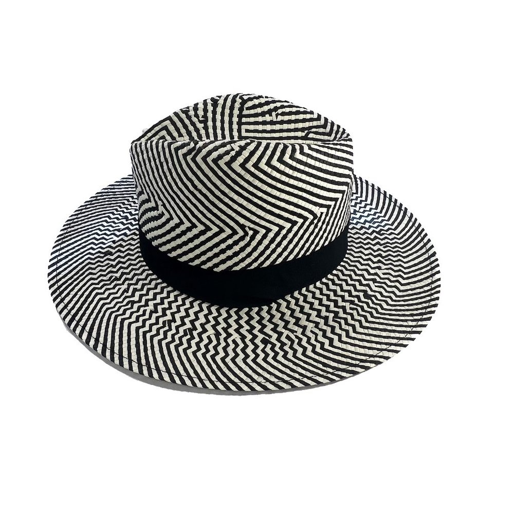 SCOOP Black and White Summer Sombrero Hat